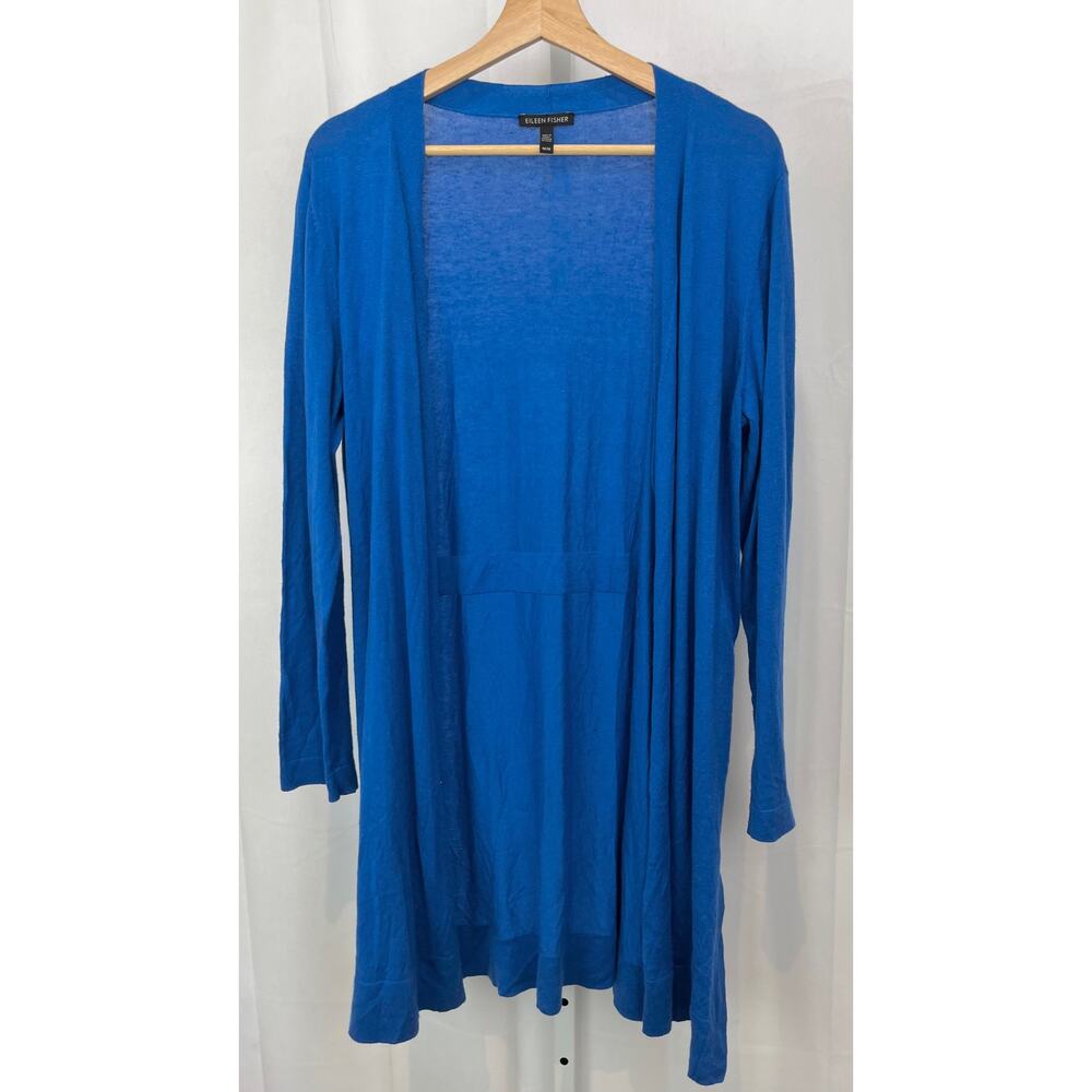 Eileen Fisher Blue Open Front Cardigan